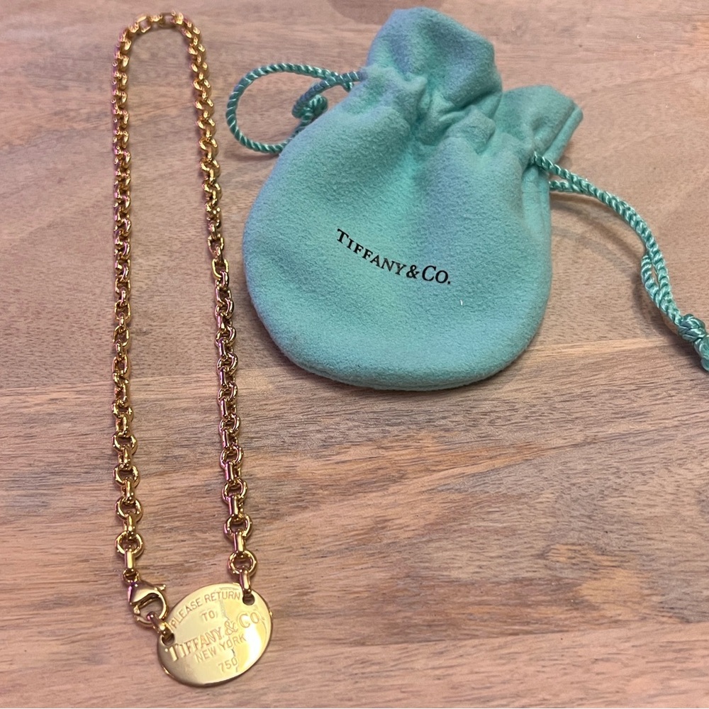 Tiffany & Co. 18k yellow gold oval choker (AUTHENTIC)
